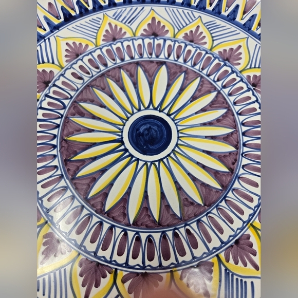 Italian Dipinto A Mano Sorrento Decorative Wall Plate Hand Painted Sunflower - Picture 4 of 10